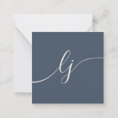 Einfache Script Personalisiert Stationery Navy Elf Mitteilungskarte (Rückseite)