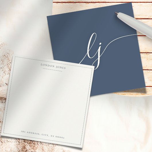 Einfache Script Personalisiert Stationery Navy Elf Mitteilungskarte