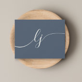 Einfache Script Personalisiert Stationery Navy & I Mitteilungskarte