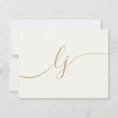 Einfache Script-Personalisierte Stationery Ivory G Mitteilungskarte (Rückseite)