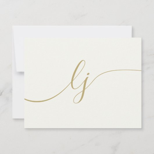Einfache Script-Personalisierte Stationery Ivory G Mitteilungskarte (Rückseite)