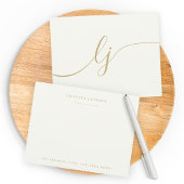 Einfache Script-Personalisierte Stationery Ivory G Mitteilungskarte