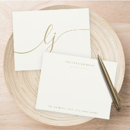 Einfache Script-Personalisierte Stationery Ivory G Mitteilungskarte