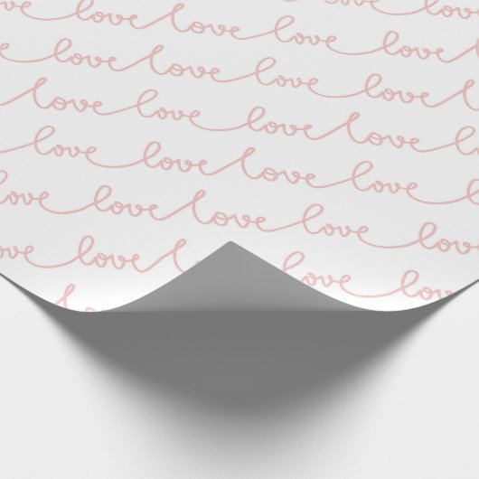 Einfache Script Pink-Liebe Geschenkpapier (Ecke)