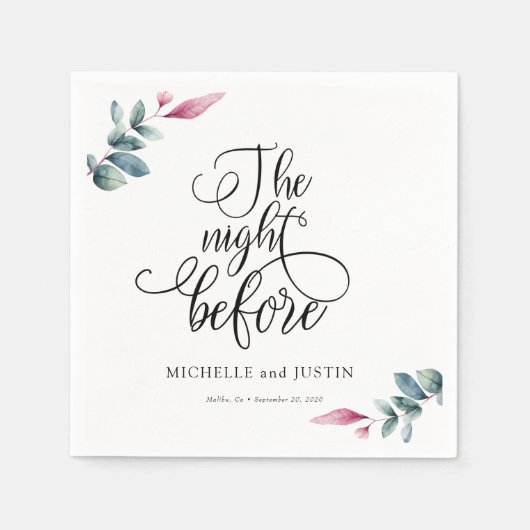 Einfache Script-Probe-Dinner-Zeichen Serviette (Vorderseite)