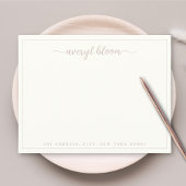 Einfache Script-Rose Border Personalisiert Station Mitteilungskarte