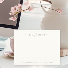 Einfache Script-Rose Border Personalisiert Station Mitteilungskarte