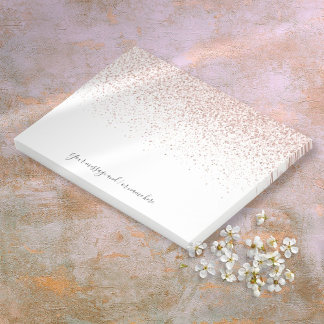 Einfache Script-Rose Gold Glitzer Ihre Nachricht Post-it Klebezettel