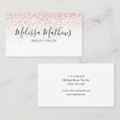 Einfache Script-Rose Gold Glitzer-Visitenkarte Visitenkarte (Vorne/Hinten)