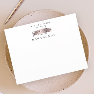 Einfache Script-Rose Gold Personalisiert Stationie Mitteilungskarte