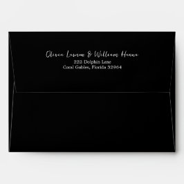 Einfache Script-Rücksendeadresse Black Envelope