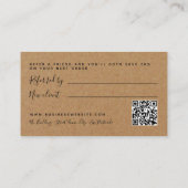 Einfache Script rustic Country Kraft Referenzkarte Begleitkarte (Rückseite)