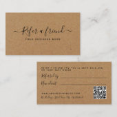 Einfache Script rustic Country Kraft Referenzkarte Begleitkarte (Vorne/Hinten)