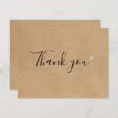 Einfache Script Rustic Kraft Business Dankeschön K Dankeskarte (Vorne/Hinten)