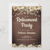 Einfache Script-Rustic-Rentirement-Party Einladung (Vorderseite)