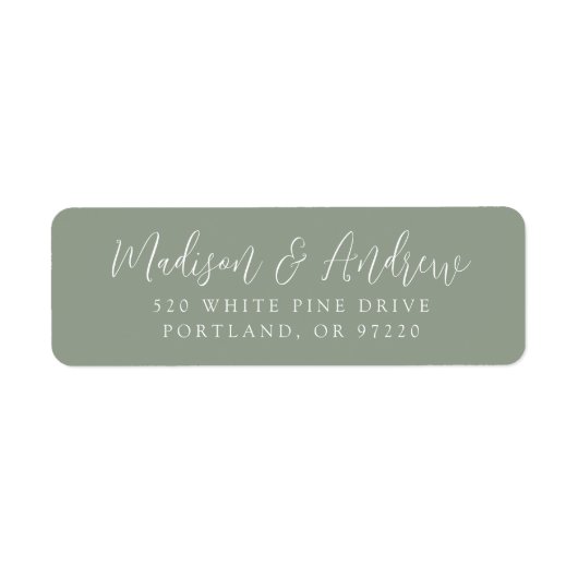 Einfache Script-Sage Green-Rücksendeadresse (Vorne)