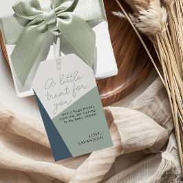 Einfache Script Sage Green Tricolor Dusche Gefalle Geschenkanhänger