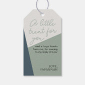 Einfache Script Sage Green Tricolor Dusche Gefalle Geschenkanhänger (Vorderseite)