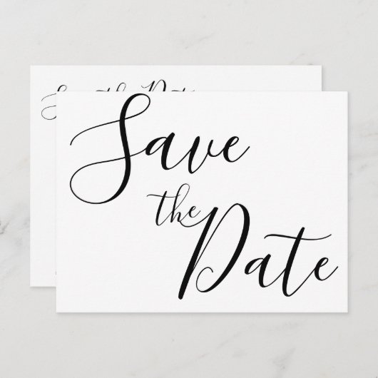 Einfache Script-Save the Date-Postkarten Ankündigungspostkarte (Vorne/Hinten)