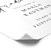 Einfache Script Schwarz & Weiß Abschluss Willkomme Poster (Ecke)