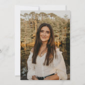 Einfache Script-Schwarz-Weiß-Foto-Abschluss Ankündigung (Rückseite)