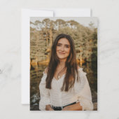 Einfache Script-Schwarz-Weiß-Foto-Abschluss Dankeskarte (Rückseite)