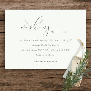 Einfache Script Schwarz & Weiß Hochzeit wünschend  Begleitkarte