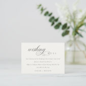 Einfache Script Schwarz & Weiß Hochzeit wünschend  Begleitkarte (Stehend Vorderseite)