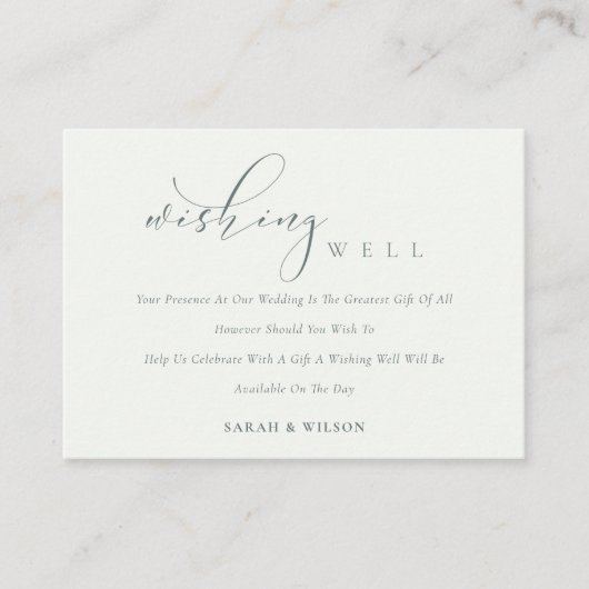 Einfache Script Schwarz & Weiß Hochzeit wünschend Begleitkarte (Vorderseite)