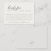 Einfache Script-Schwarz-weiße Bücher für Babydusch Begleitkarte (Vorne/Hinten)