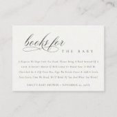 Einfache Script-Schwarz-weiße Bücher für Babydusch Begleitkarte (Vorderseite)