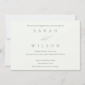 Einfache Script-Schwarz-weiße Engagement-Partei ei Dankeskarte (Vorderseite)