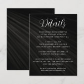 Einfache Script-Schwarz-weiße Hochzeitsdetails Begleitkarte (Vorne/Hinten)