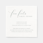 Einfache Script-Schwarz-weiße Hochzeitsspass-Fakte Serviette (Vorderseite)