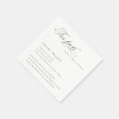 Einfache Script-Schwarz-weiße Hochzeitsspass-Fakte Serviette (Ecke)