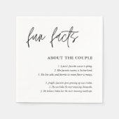 Einfache Script-Schwarz-weiße Hochzeitsspass-Fakte Serviette (Vorderseite)