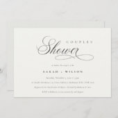 Einfache Script Schwarz-weißen Paare Dusche laden  Dankeskarte (Vorne/Hinten)