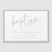 Einfache Script-Taufe & Christening-Einladung Magnetkarte (Vorderseite)