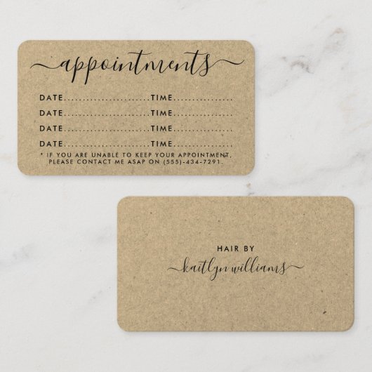 Einfache Script-Terminierungskarte - Rustikale Kra Begleitkarte (Vorne/Hinten)