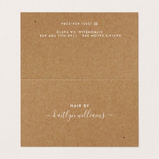 Einfache Script-Terminierungskarte - Rustikale Kra Visitenkarten (Außenseite Aufgefaltet)