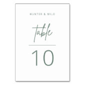 Einfache Script-Tischnummer Hochzeitskarte Tischnummer (Rückseite)