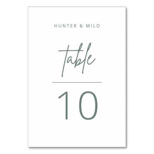 Einfache Script-Tischnummer Hochzeitskarte Tischnummer (Rückseite)