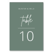 Einfache Script-Tischnummer Hochzeitszeichen Tischnummer (Vorderseite)