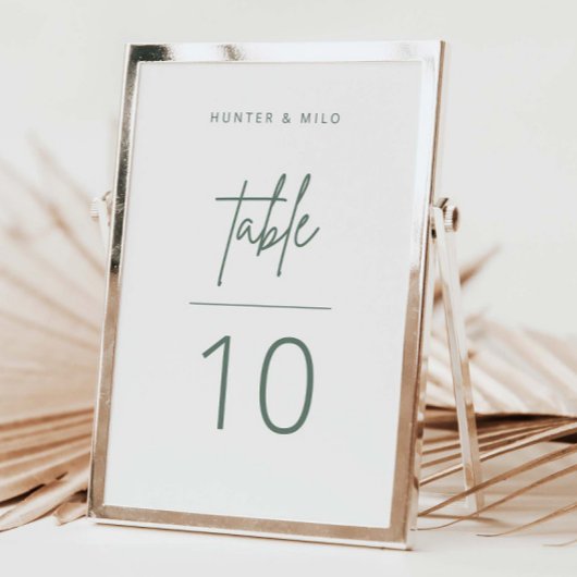 Einfache Script-Tischnummer Hochzeitszeichen Tischnummer