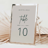 Einfache Script-Tischnummer Hochzeitszeichen Tischnummer