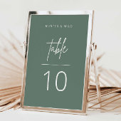 Einfache Script-Tischnummer Hochzeitszeichen Tischnummer