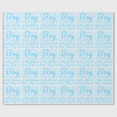 Einfache Script Typografie Boy Baby Dusche Geschenkpapier (Flach)