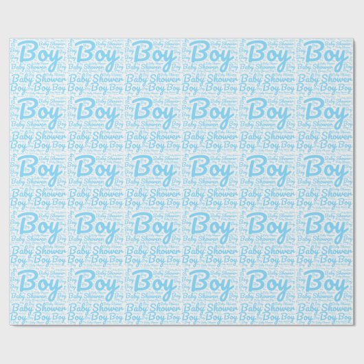 Einfache Script Typografie Boy Baby Dusche Geschenkpapier (Flach)