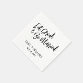 Einfache Script Typografie essen, trinken und Verh Serviette (Ecke)