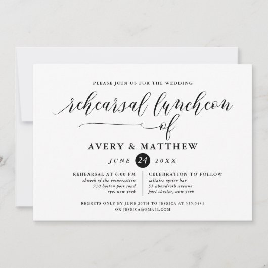 Einfache Script Typografy Foto Probe Luncheon Einladung (Vorderseite)